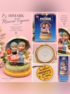 Himark Hand-Painted Porcelain Musical Figurine plays Raindrops keep falling